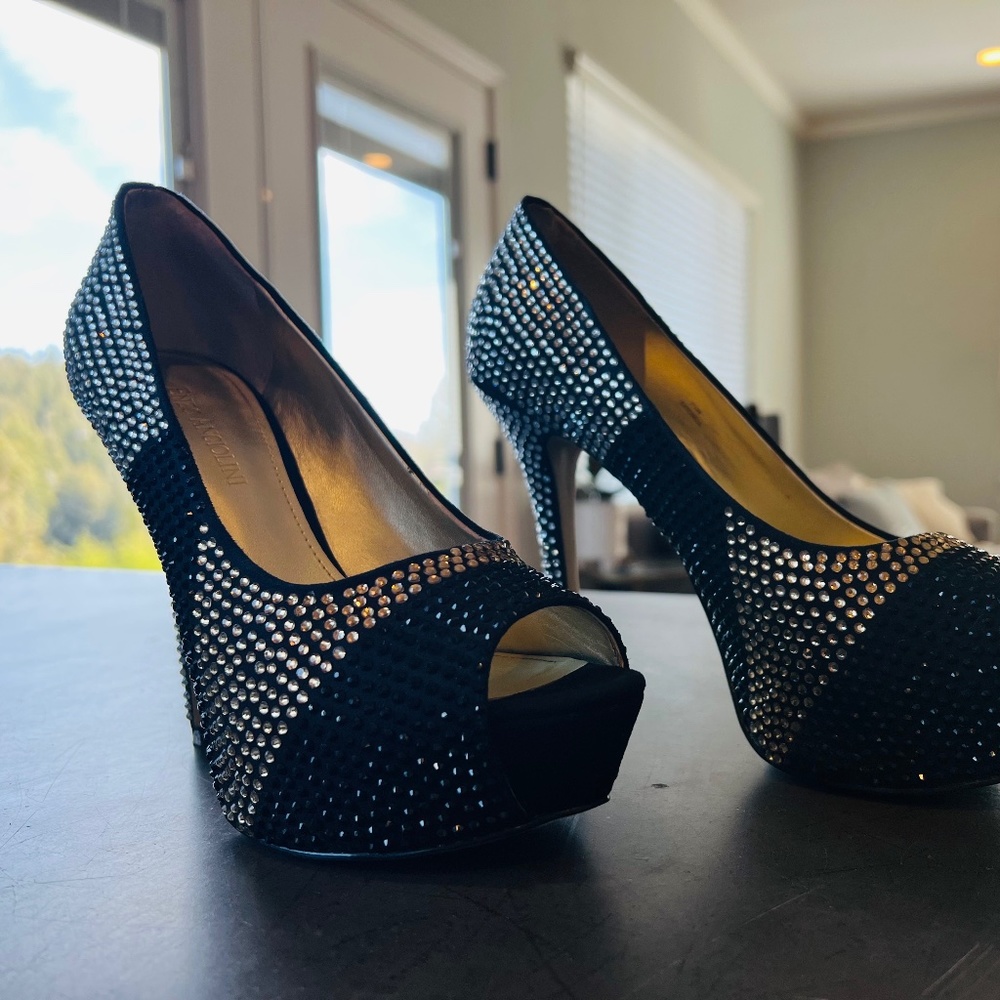 Enzi Angiolini Platform Heels - Black/Gold/Silver - 7.5